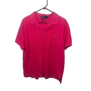Vintage Polo Ralph Lauren Men's 2XL Pink Polo Shirt Custom‎ Fit